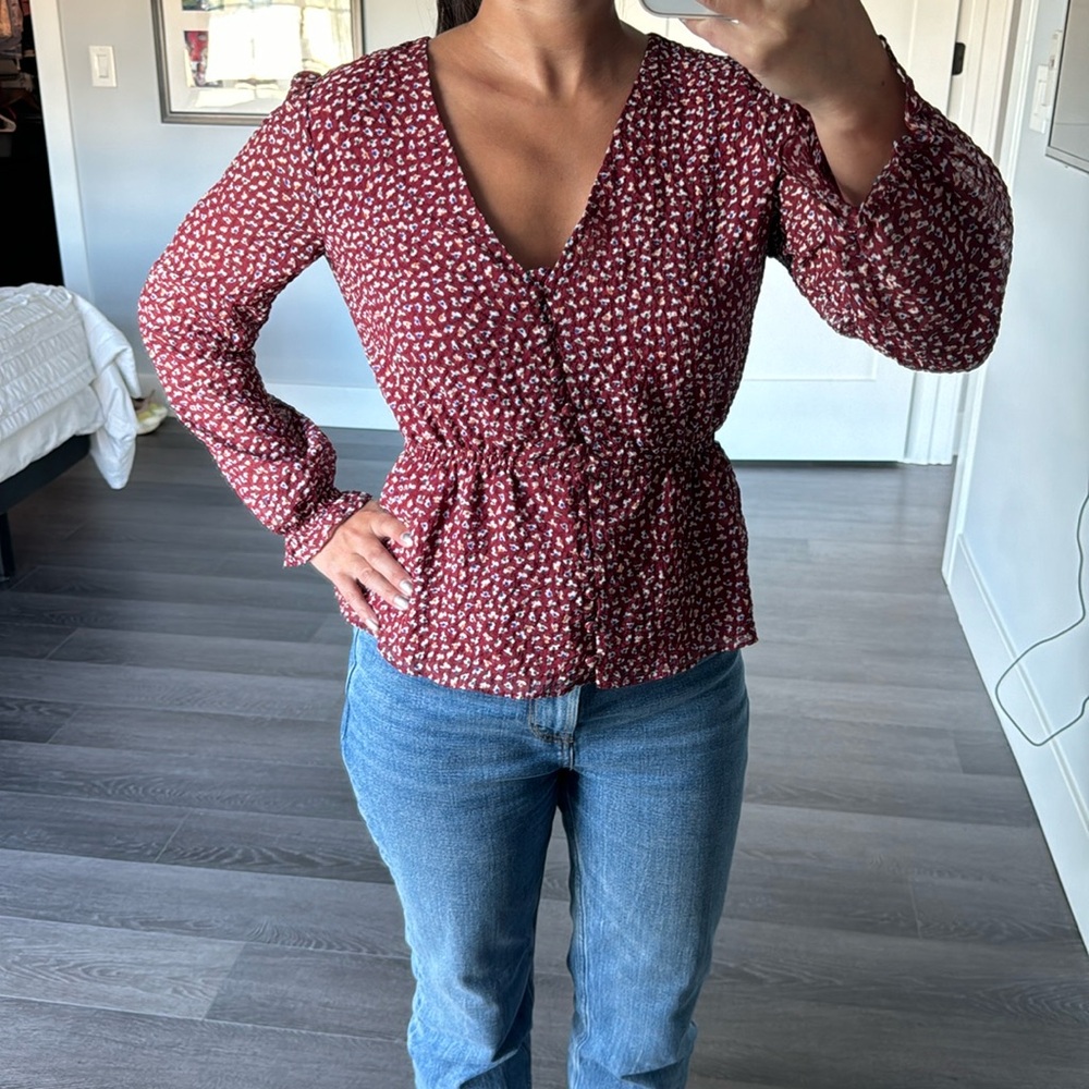 Madewell floral blouse